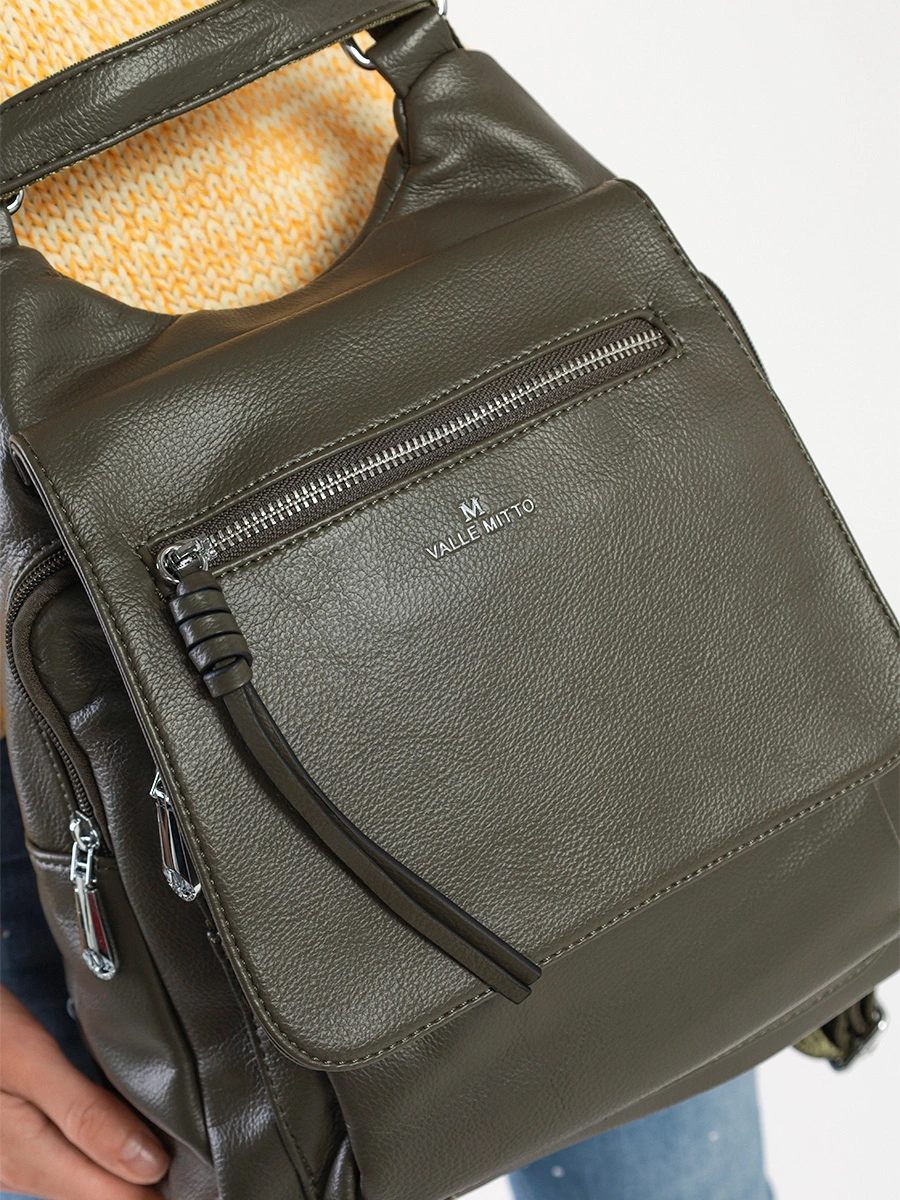 Рюкзак оливкового цвета с откидным клапаном